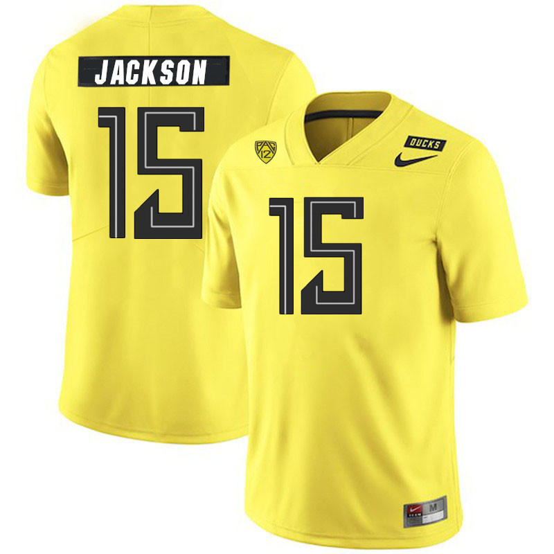 Men #15 Khyree Jackson Oregon Ducks College Football Jerseys Stitched Sale-Yellow - Click Image to Close